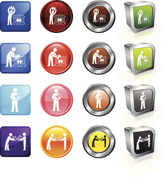 解谜版权免费矢量按钮集图片下载