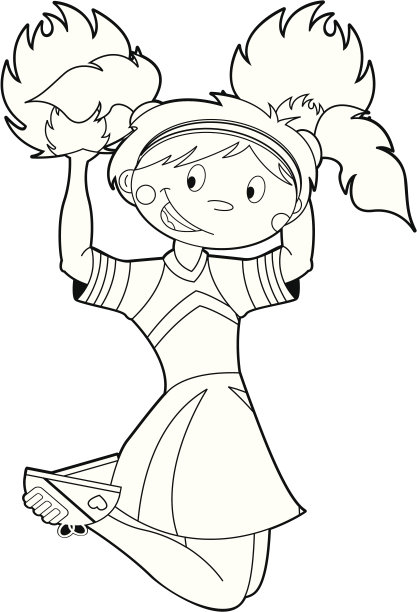 啦啦队里的跳跃色彩图片下载