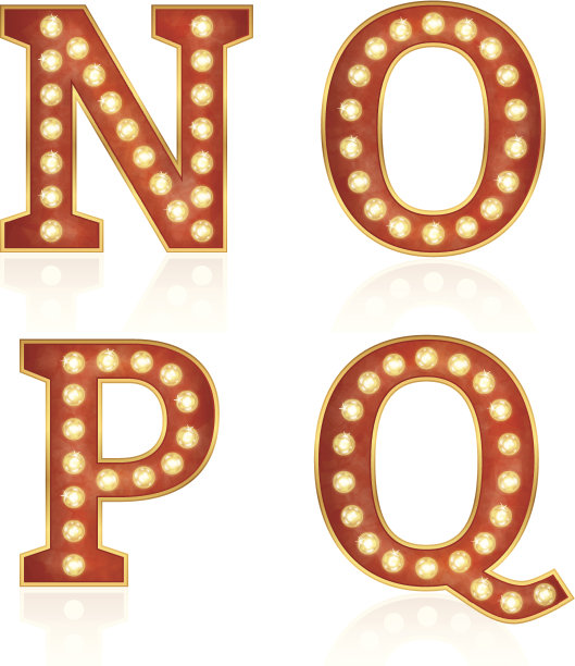 灯的标志字母- N, O, P, Q图片下载