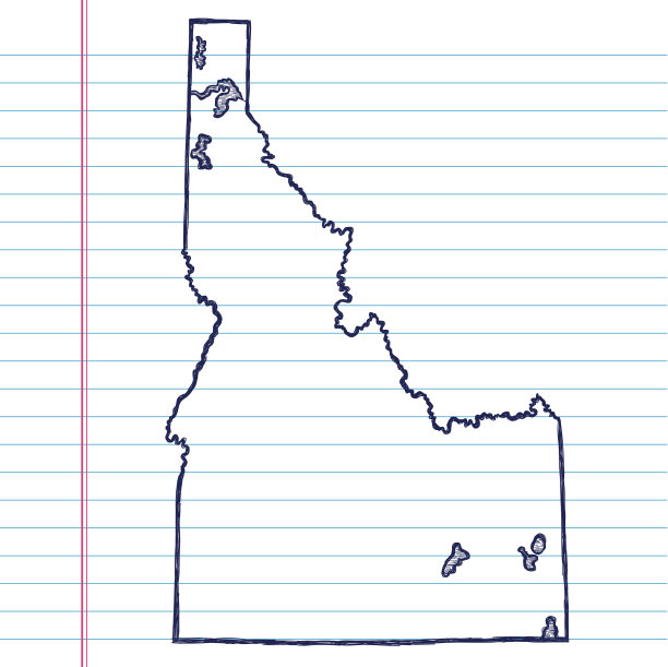 爱达荷州手绘地图图片下载