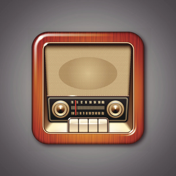 老式收音机图标。图片下载