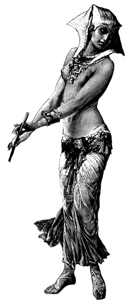 复古剪辑艺术和插图|埃及舞者图片下载