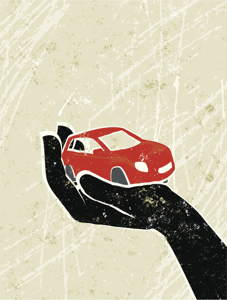 手轻轻地握着一辆小车图片下载