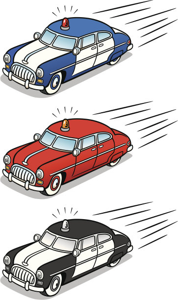 复古警车和消防车图片下载