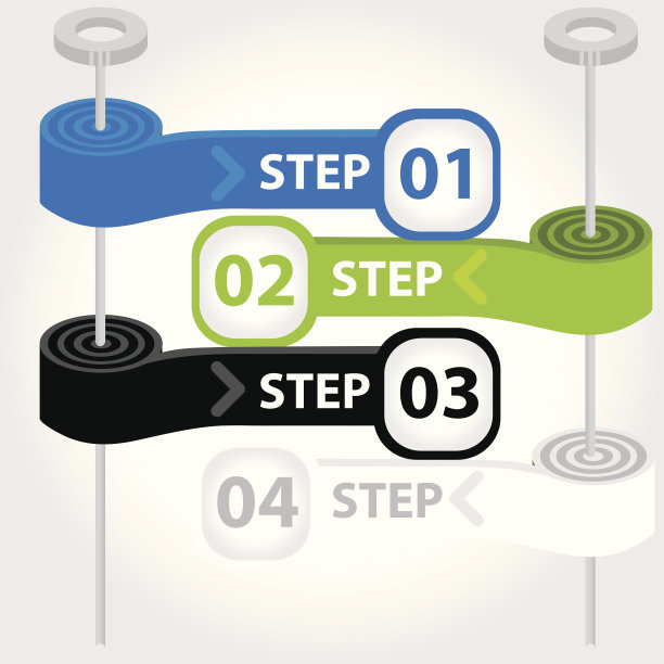 丝带样式的信息图设置模板图片下载