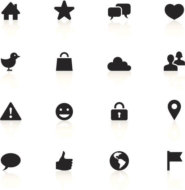 黑色符号-社会网络图片下载