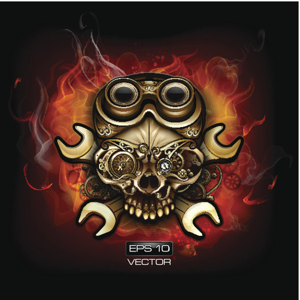 消防蒸汽朋克骷髅图片下载