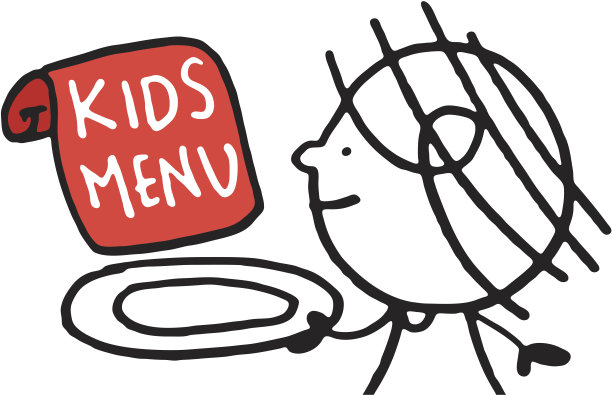 孩子拿着孩子菜单的涂鸦图片下载