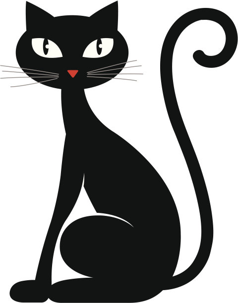 黑猫轮廓图片下载