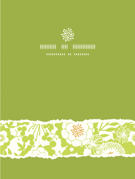 绿色和金色花园剪影垂直撕裂无缝图案背景图片下载