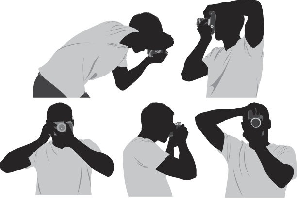 一个摄影师的多个剪影图片下载