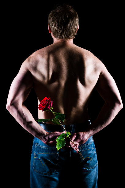 男人和玫瑰图片下载