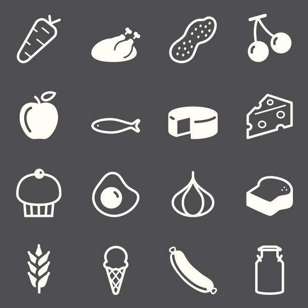 食物图标-白色系列图片下载