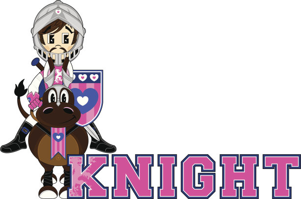 骑士对马学习字母K图片下载