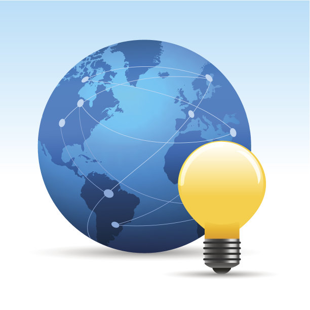 带灯泡的地球仪图片下载