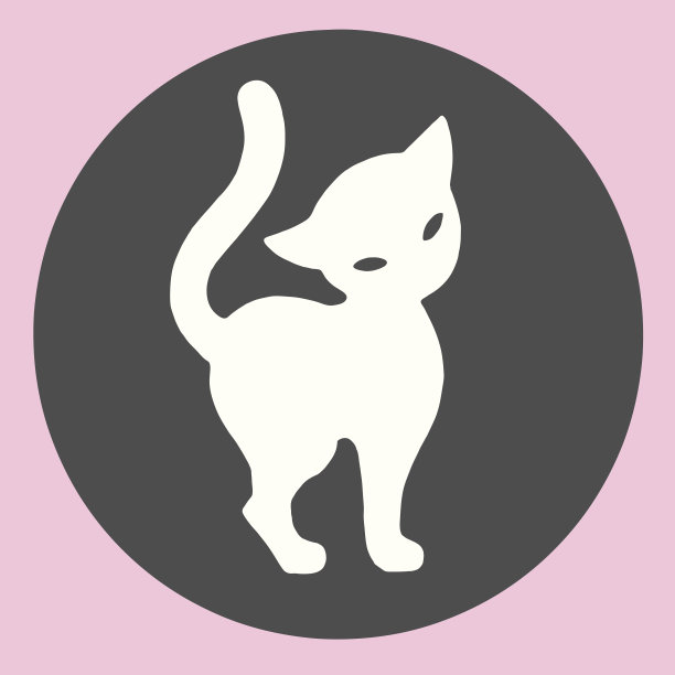 猫的反向剪影图片下载