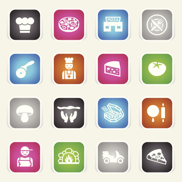 多色图标-披萨店图片下载