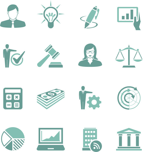 绿松石商业图标集图片下载