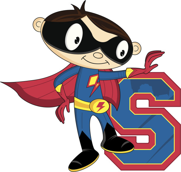 迷你超级英雄学习字母S图片下载