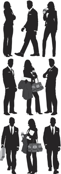 多名商人的身影图片下载