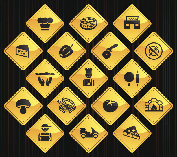 黄色路标-披萨店图片下载