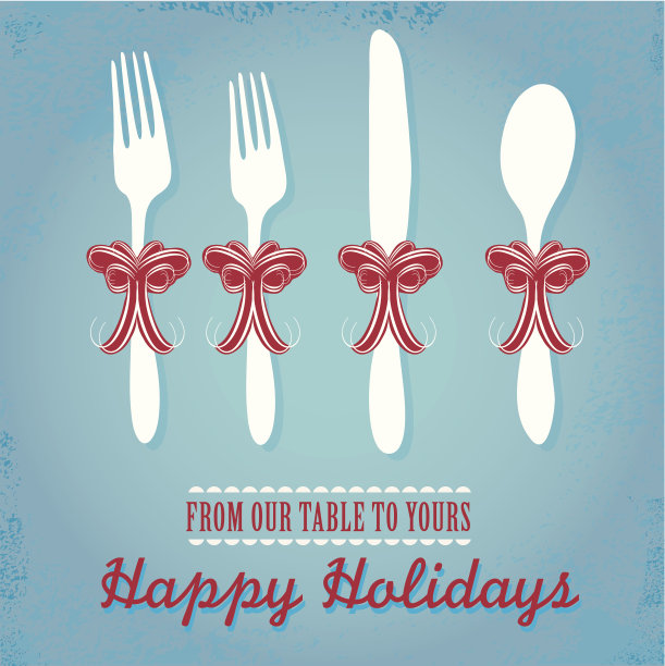 食物和饮料主题的节日问候设计图片下载