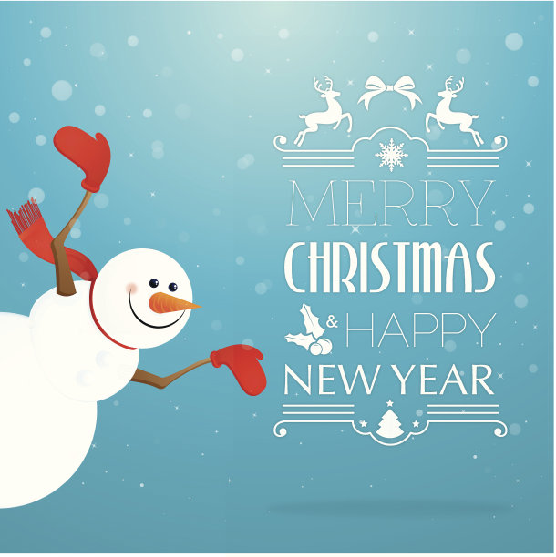 微笑快乐的雪人祝圣诞快乐图片下载