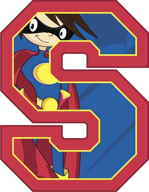 超级英雄学习字母S插图图片下载