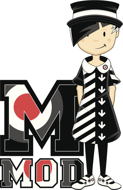 酷Mod女孩学习字母M图片下载
