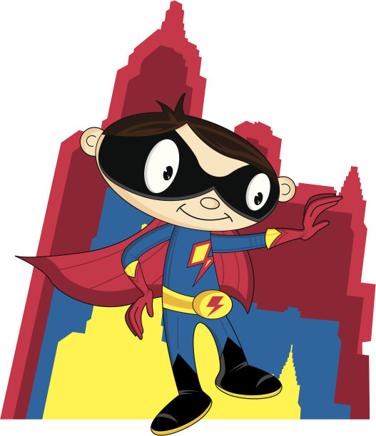 可爱的超级英雄插图图片下载