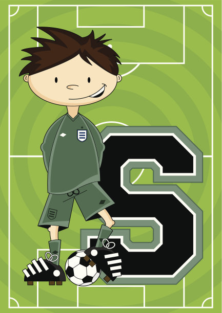 足球守门员学习字母S图片下载