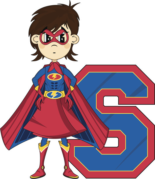 超级英雄字母表学习字母S图片下载