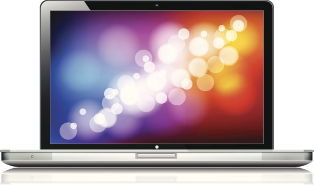 笔记本电脑隔离在白色矢量图片下载