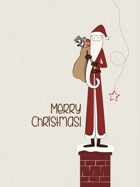 屋顶上苗条的圣诞老人图片下载