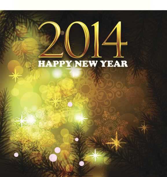 2014，美丽的新年庆祝背景图片下载