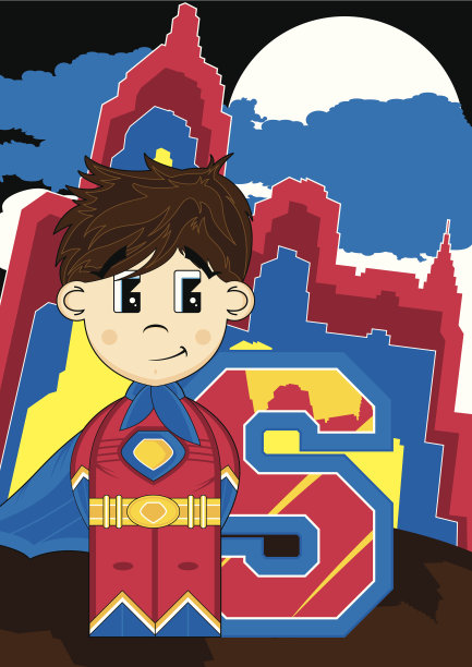 迷你超级英雄学习字母S图片下载