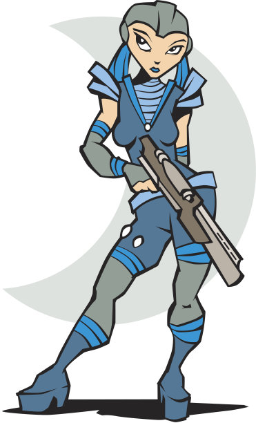 持枪的外星女人图片下载