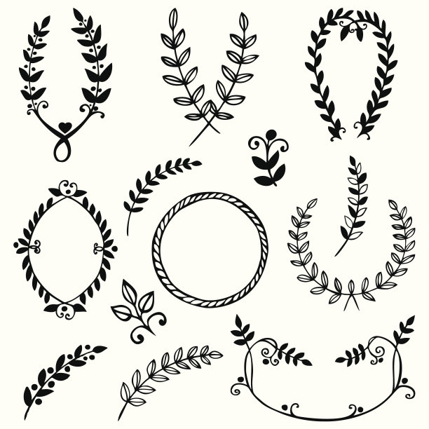 手绘设计元素的矢量集合图片下载