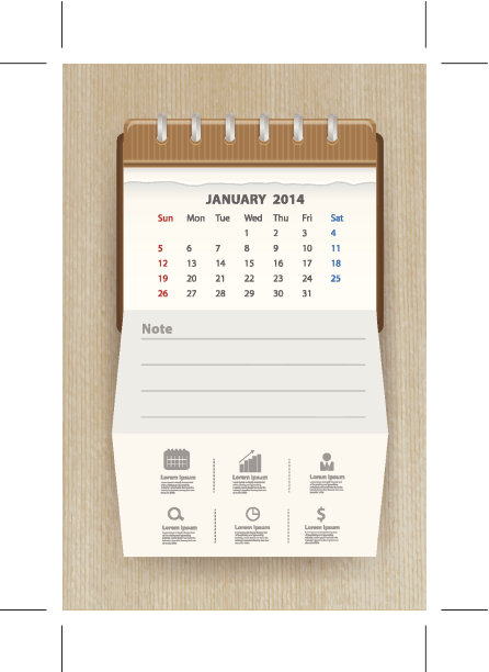2014年1月日历图片下载