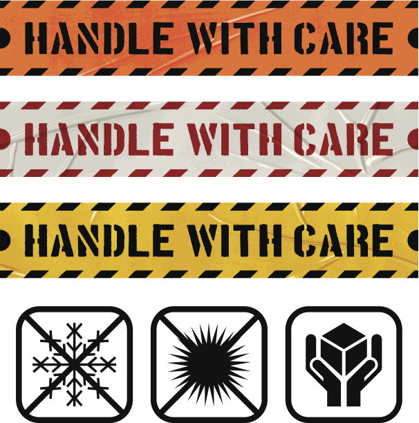 无缝管道胶带，小心处理横幅图片下载