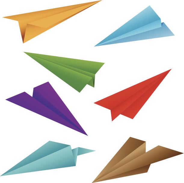 彩色的纸飞机图片下载