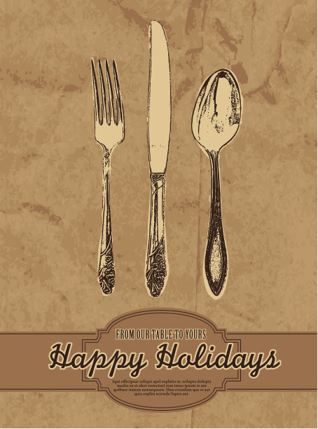 节日快乐餐厅问候设计模板图片下载