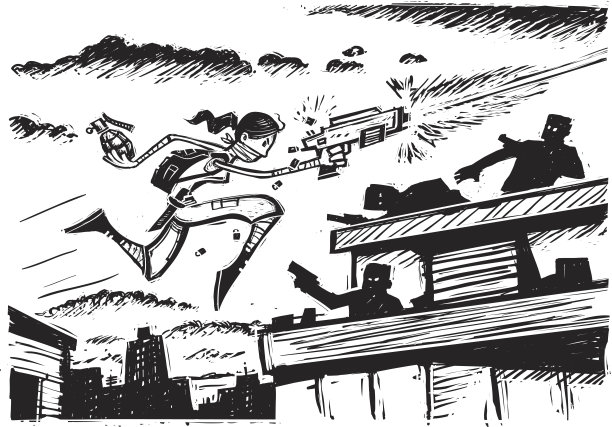 行动的女孩图片下载