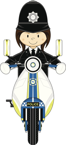 骑摩托车的英国女警察图片下载