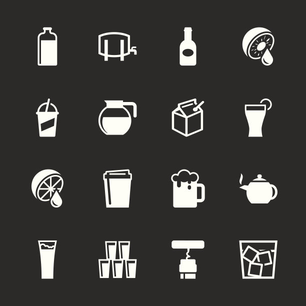 饮料图标设置3 -白色系列图片下载