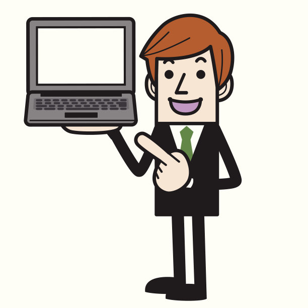 商人展示空白笔记本电脑图片下载