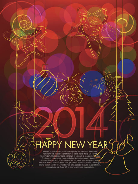 2014，美丽的新年庆祝背景图片下载