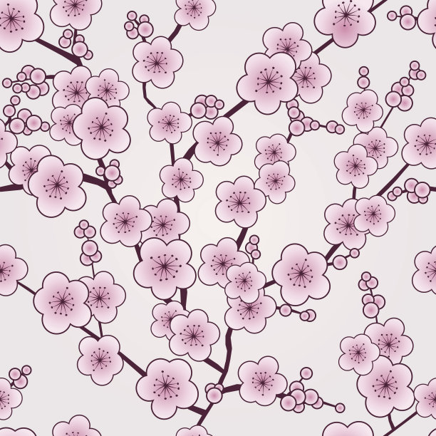 矢量无缝樱花墙纸图片下载
