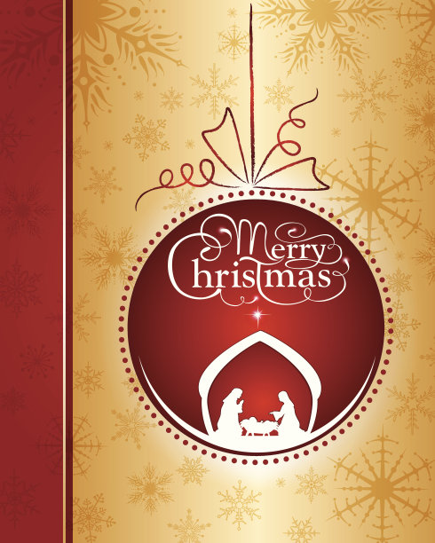 圣诞快乐，红金卡图片下载