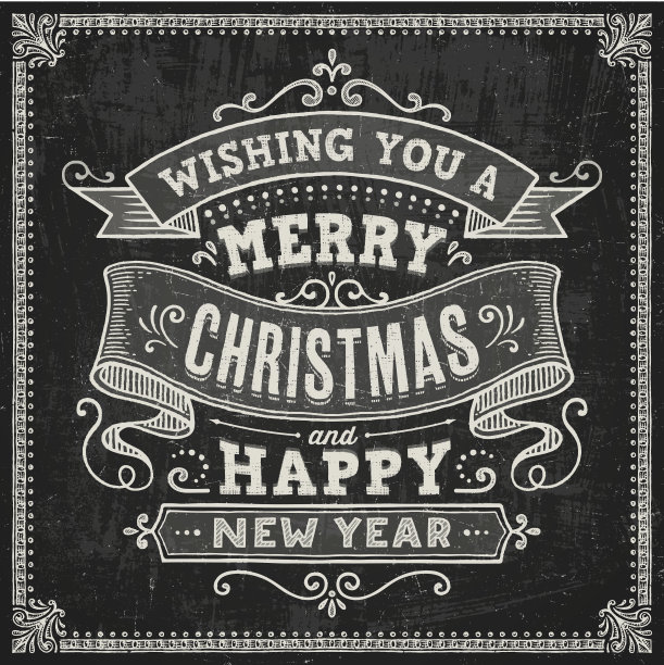 黑板风格的圣诞卡片图片下载